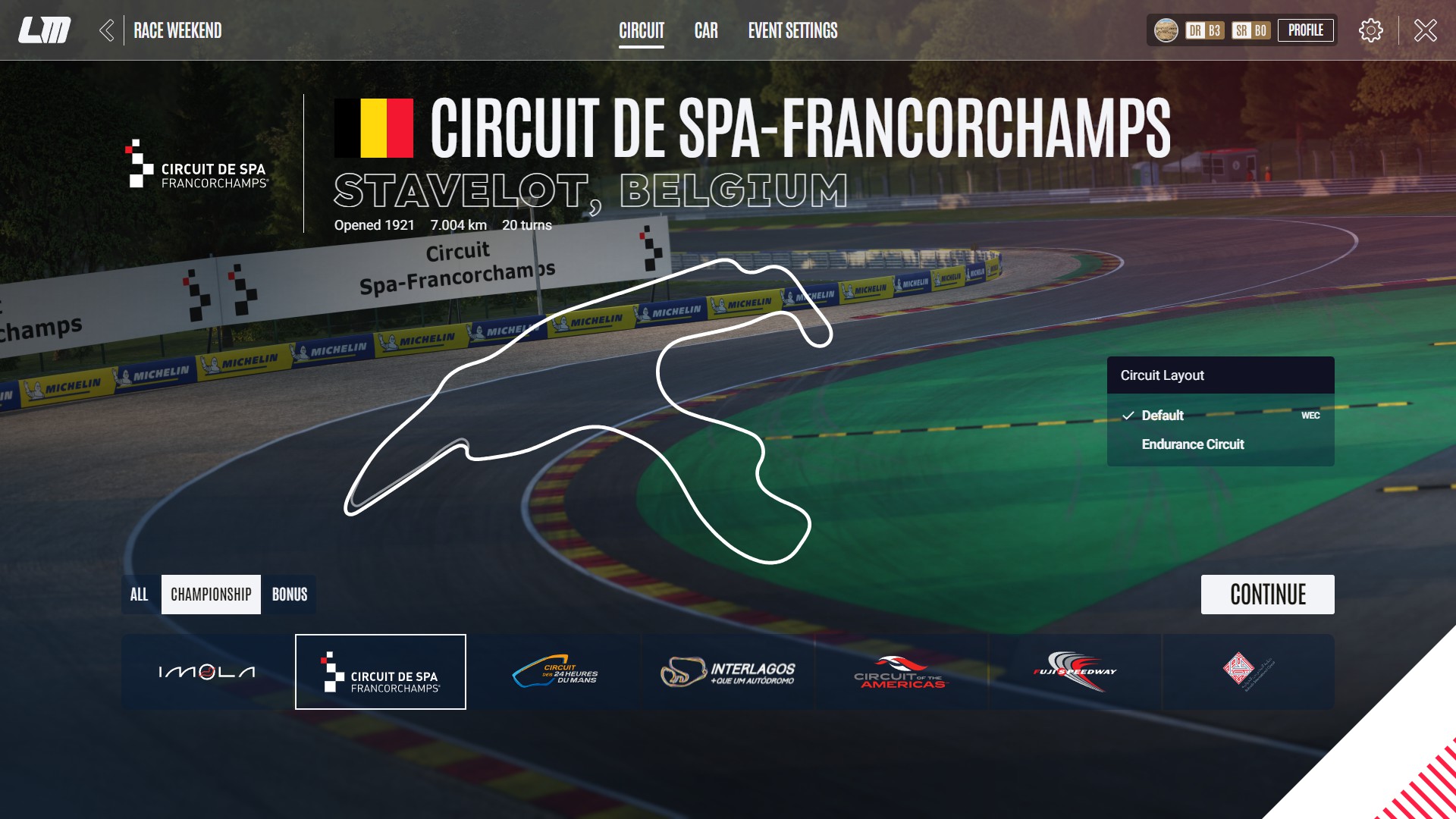 Track: Circuit de Spa-Francorchamps Grand Prix Pits
