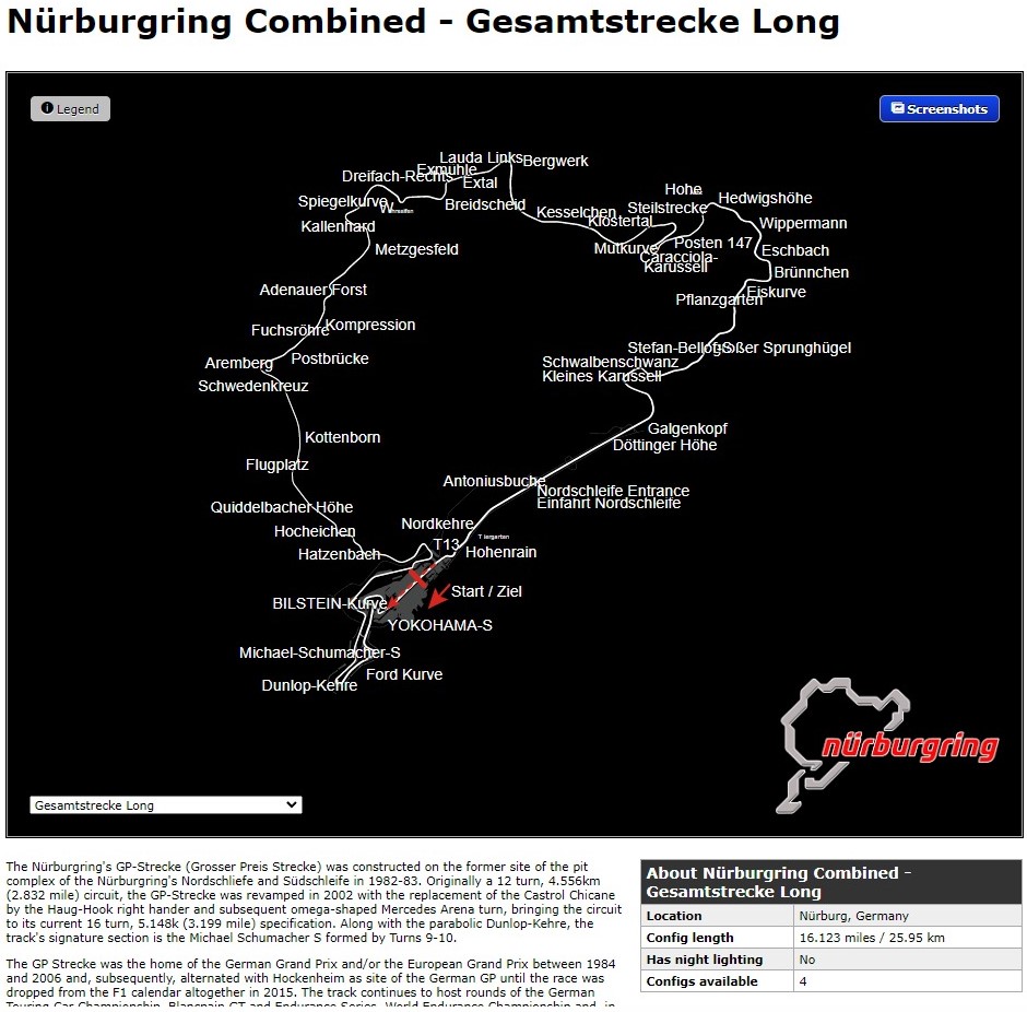Track: Nürburgring Combined Gesamtstrecke Long