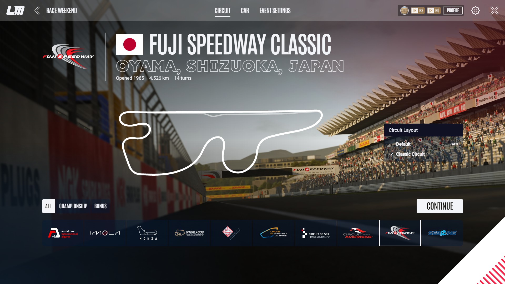 Track: Fuji International Speedway No Chicane
