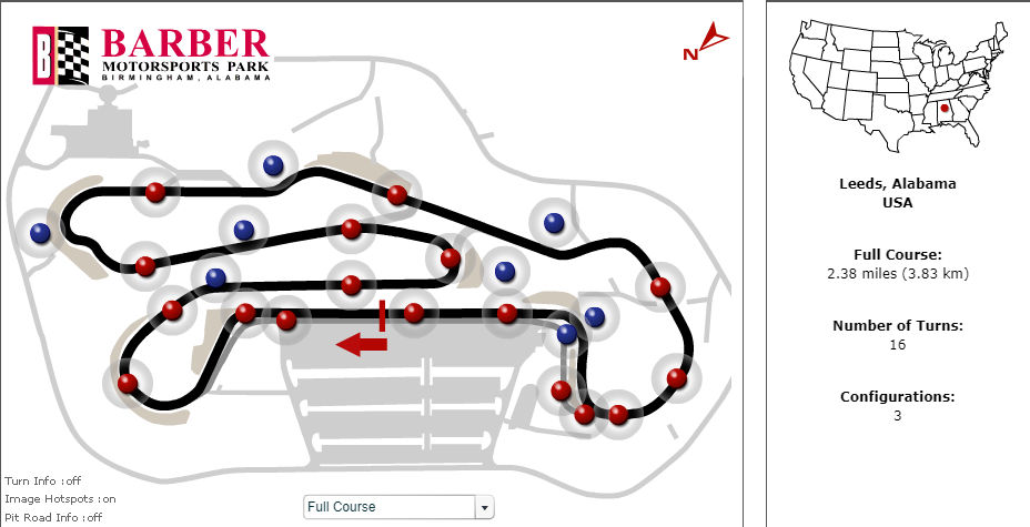Track: Barber Motorsports Park Full Course